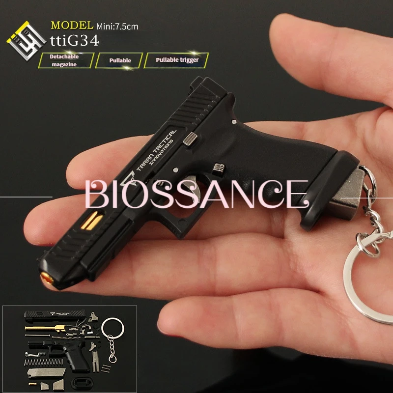 BIOSSANCE New Fashion And Exquisite 1:3 Detachable TtiG34 Model Metal Keychain Bag Pendant For Men'S Jewelry Accessories Gifts