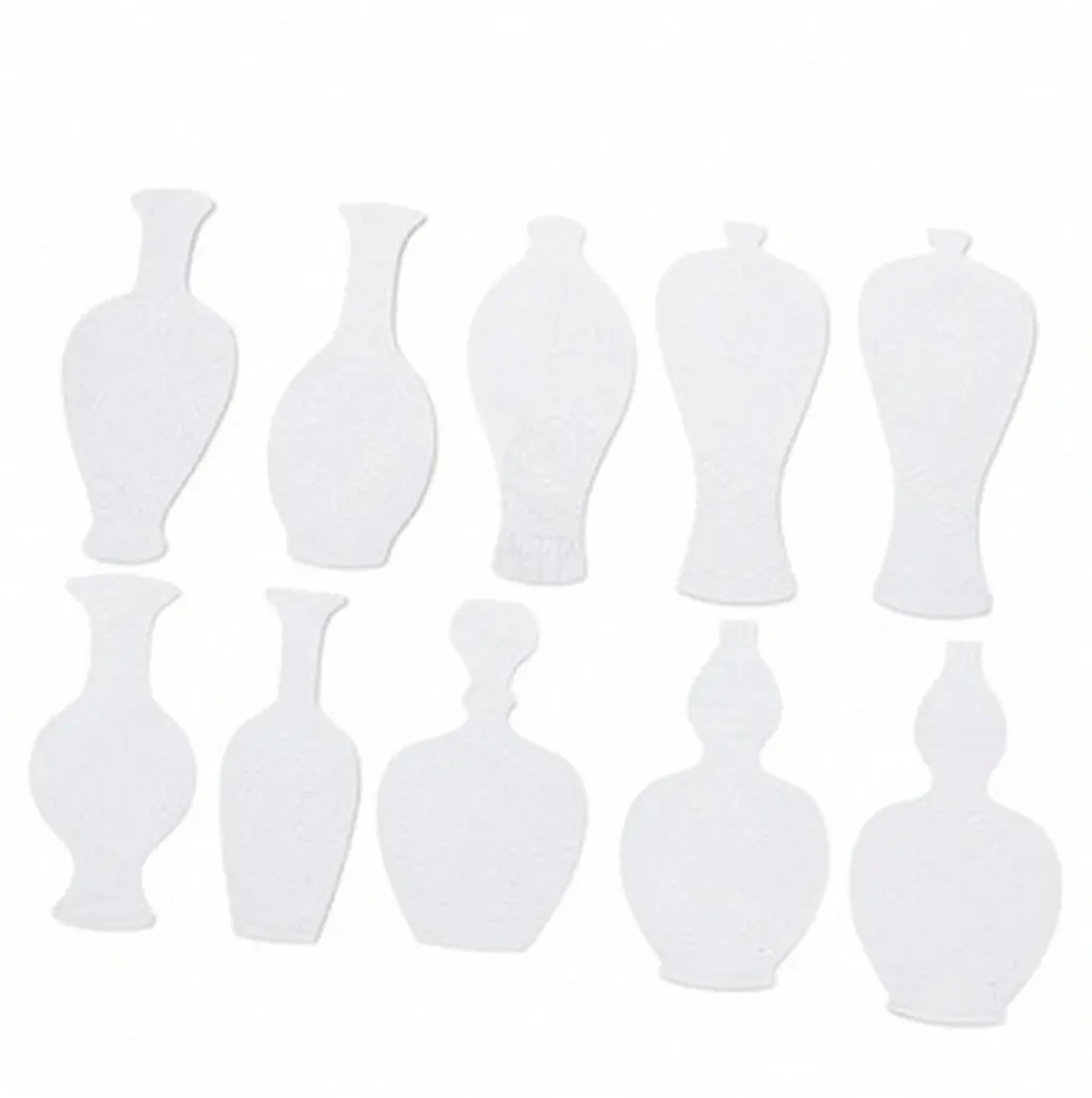 16Pcs Kids Vase Painting Stencils Blue and White Porcelain Theme DIY Drawing Craft Kit Sturdy Cardboard Coloring Paper Classroom