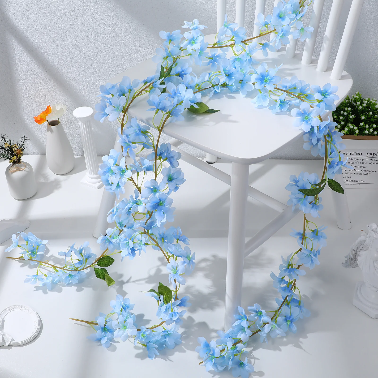 

2Pcs Simulated Flower Rattan Lightweight Portable Perfect for Wedding Table Arrangement Artificial Flower Vines