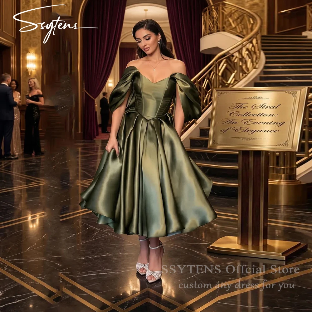 

SSYTENS Chic Green Evening Dresses Off The Shoulder Sweetheart Prom Dress Formal Birthday Party Dresses Vestidos 2026 Customized