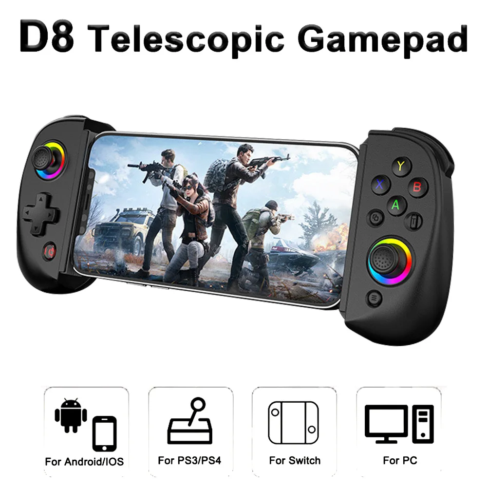 Nuevo controlador de tableta BSP D8 RGB, mango inalámbrico para juego de interruptor, Joystick de estiramiento Bluetooth para P3 P4 Android IOS