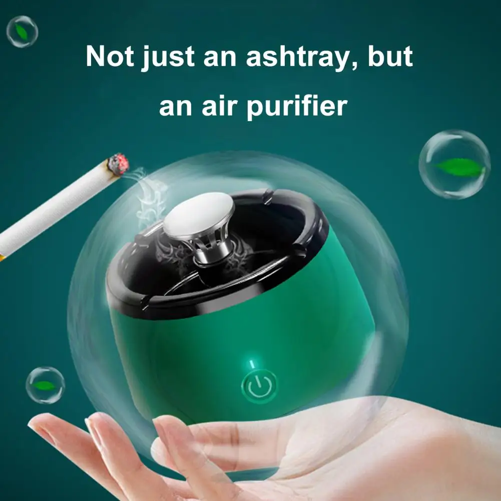 13.6*9cm Indoor Smokeless Ashtray Negative Ion Purification Air Purifier USB Rechargeable Smart Ashtray For Car Home Office Gift