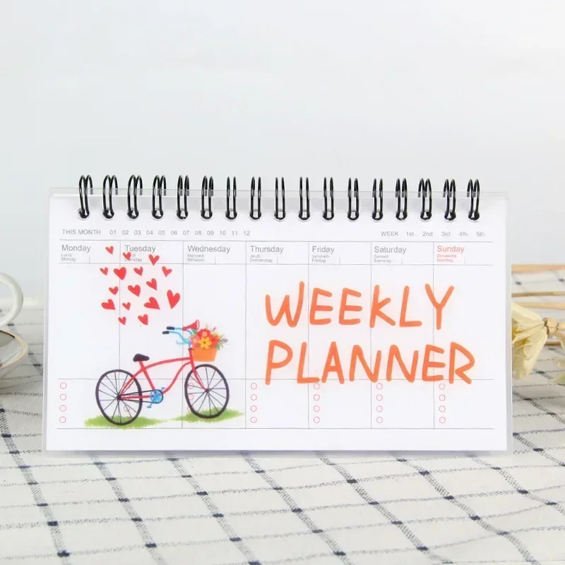 Kawaii Weekly Planner Notebook Journal Agenda 2024 Cure Diary Organizer Schedule School Stationary Office Supplies Gift