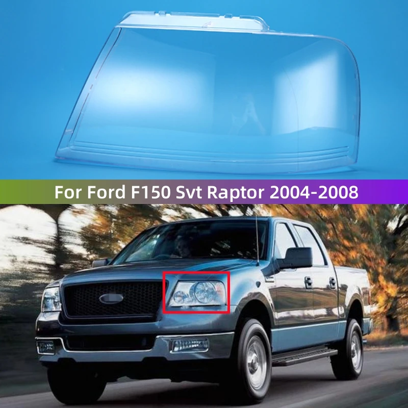 

Для Ford F-150 Svt Raptor 2004 2005 2006 2007 2008, автомобильные аксессуары, прозрачный материал ПК, передняя лампа, стеклянный корпус