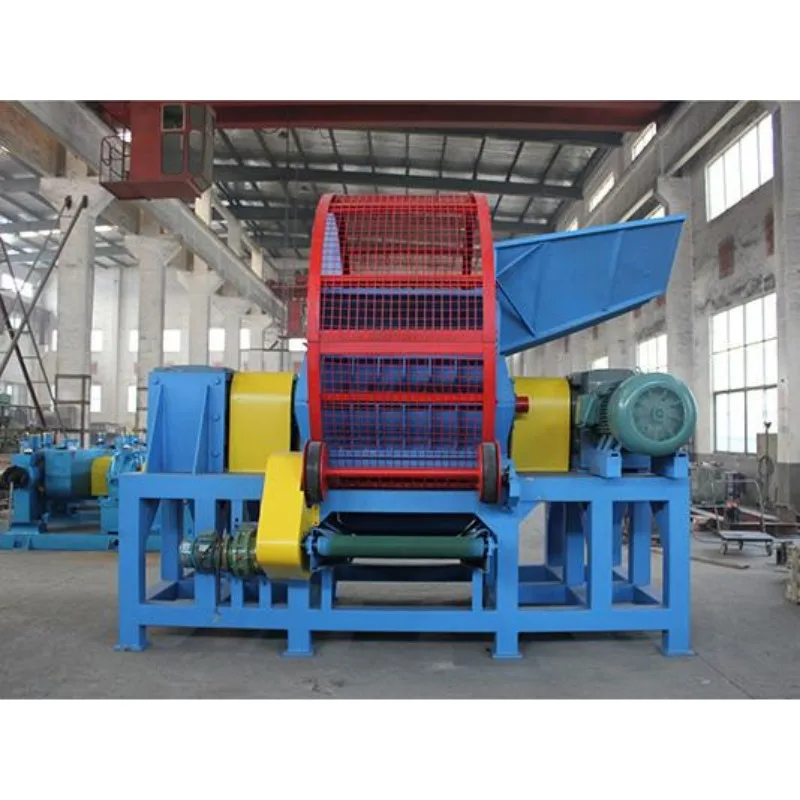 Car Tyre Shredder Automatic Waste Tyre Shredding Equipment with Dust Removal Easy Assembly for Small Workshops