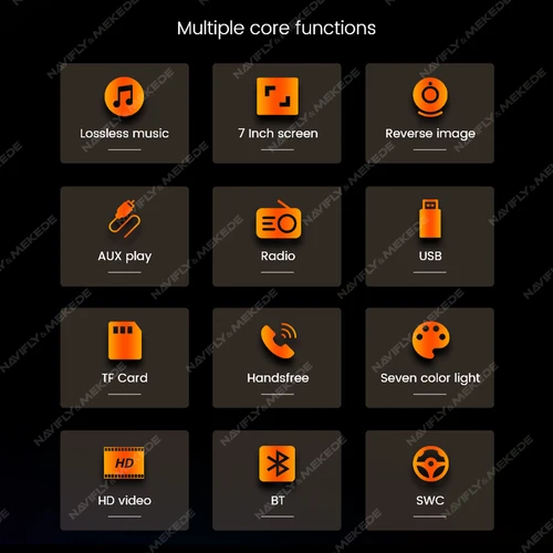 Imagen 2 del producto Sistema Inteligente de Radio para coche, reproductor Multimedia con pantalla táctil HD de 7 pulgadas, Universal, autorradio, MP5, cámara, tarjeta TF, Mirror Link, USB radio de coche con bluetooth y usb，carplay