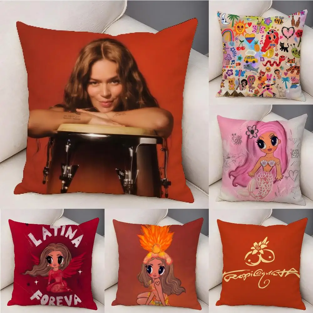 Popular Music Singer K-Karol G Cushion Cover Organic Linen Square Pillow Case Durable Non-Allergenic And Kind To Skin