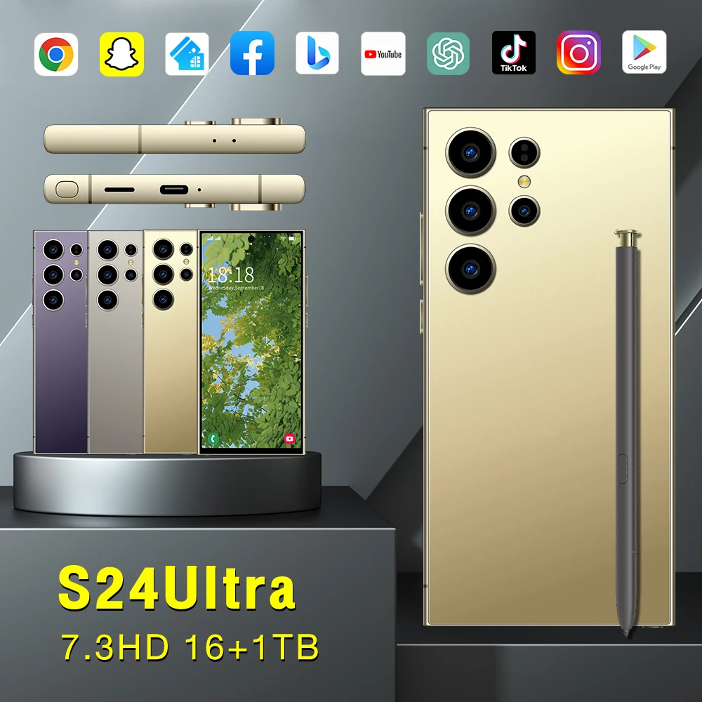 

2025 New Smartphone S24Ultra Android 5G 7.3" Full Screen HD Global Mobile Phone 108MP Snapdragon 8 gen3 Unlocked celulares