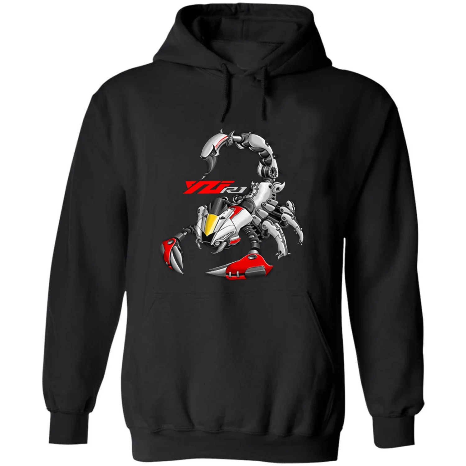 Classic Japanese Motorcycle YZF R1 Scorpion Inspiration Pullover Hoodie New 100% Cotton Casual Mens Sweatshirt Rider Streetwear