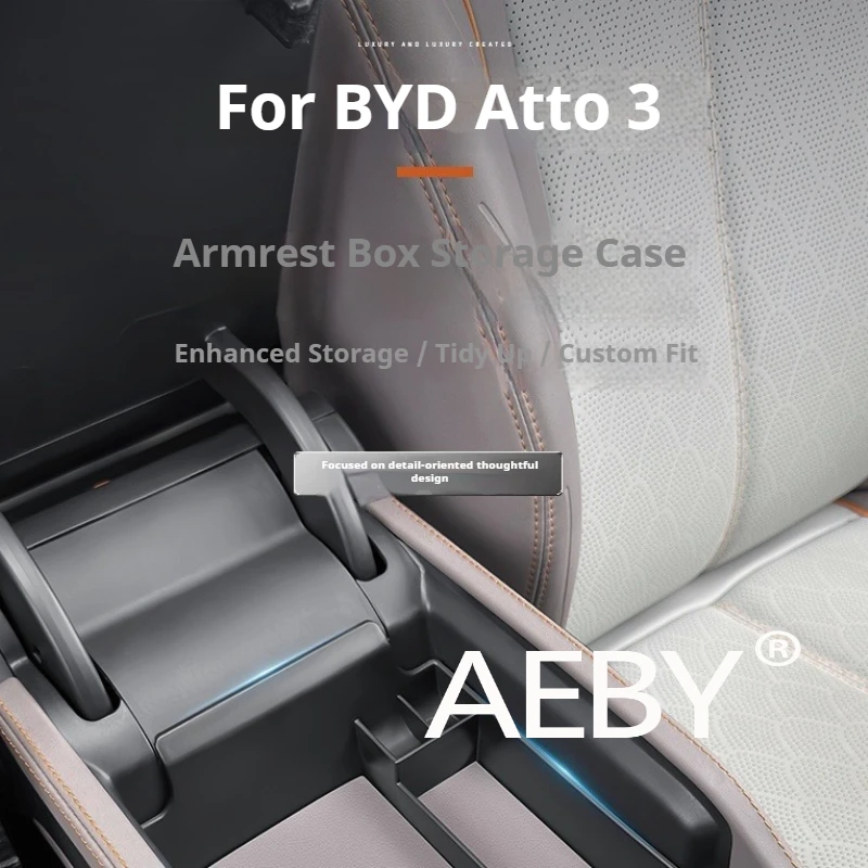 AEBY для BYD Atto 3 Smart Driving Edition 2025 органайзер для центральной консоли автомобиля, противоскользящий коврик для лотка, органайзер для хранения подлокотников