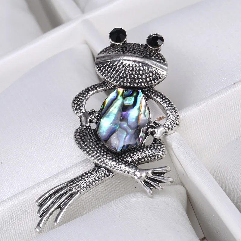 High-Grade Abalone Brooch Fashion Exquisite Retro Frog Unisex Corsage Wild Clothing Accessories