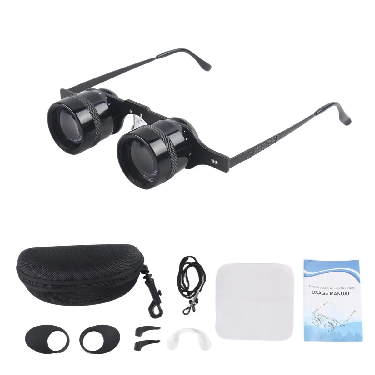 A49T Fishing Binoculars Glasses Portable Hands Free Binoculars Telescope 10X Zoom Glasses for Outdoor Fishing Bird Watching