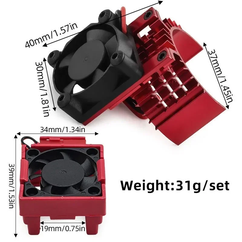 Dual Cooling Fan Set for Trxs VXL-3s ESC High-Speed Heat Sink Compatible with Slash/Stampede 2wd