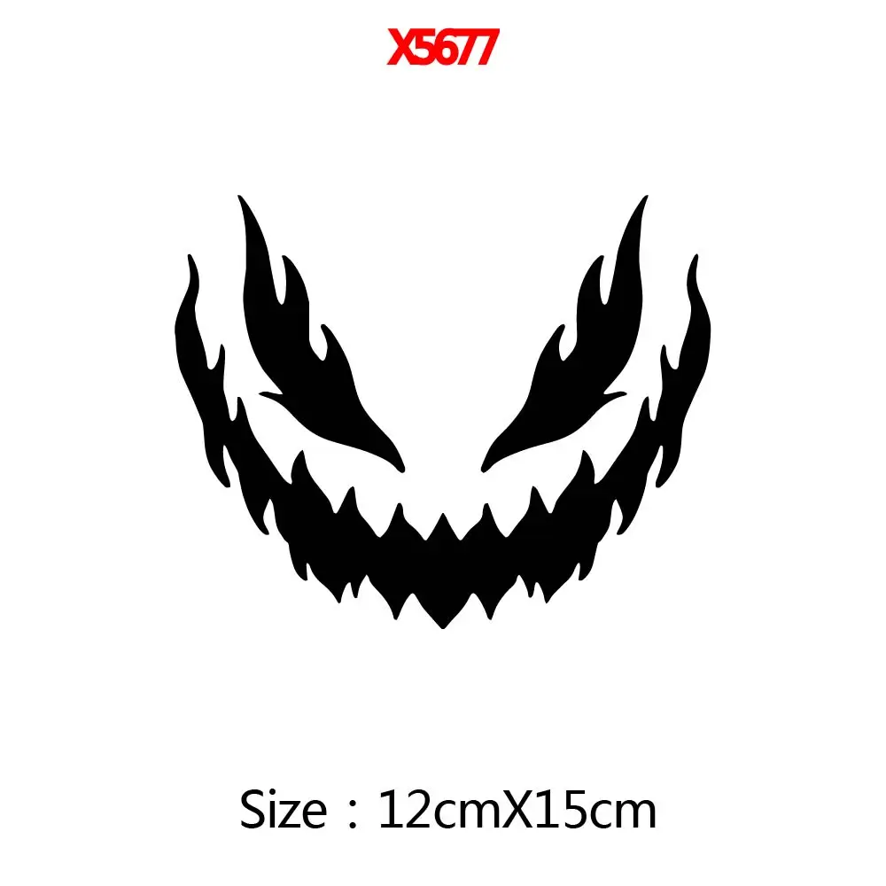 Monster Smiley Face Stickers For Motorcycle Helmet Decor Decal Waterproof Motobike Styling Sticker To Cover Scratches