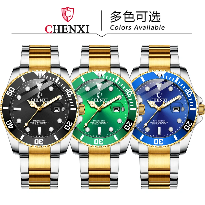 CHENXI 085 New Men\'s Watches Original Quartz Watch For Man 3bar Waterproof Luminous Stainless Steel Wristwatch Male Reloj Hombre