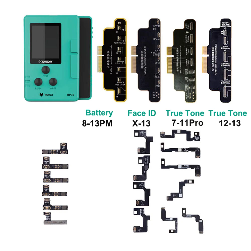 REFOX RP30 Dot Matrix Repair Programmer Cable No Need Soldering for IPhone X-11 12 13 14 15 Pro Max Face ID Battery Data Repair