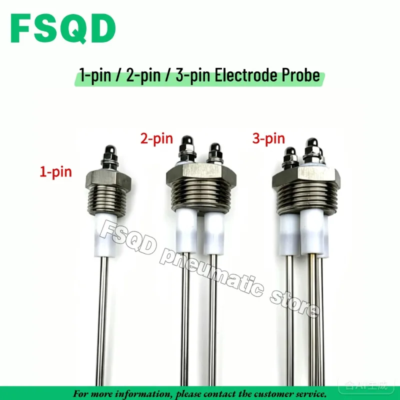Water Level Electrode Conductive Level Probe G1/4 G3/8 G1/2 M12x1.75 M14x1.25 M16 M18 M20x1.5 1-pin/2-pin/3-pin Electrode Probe