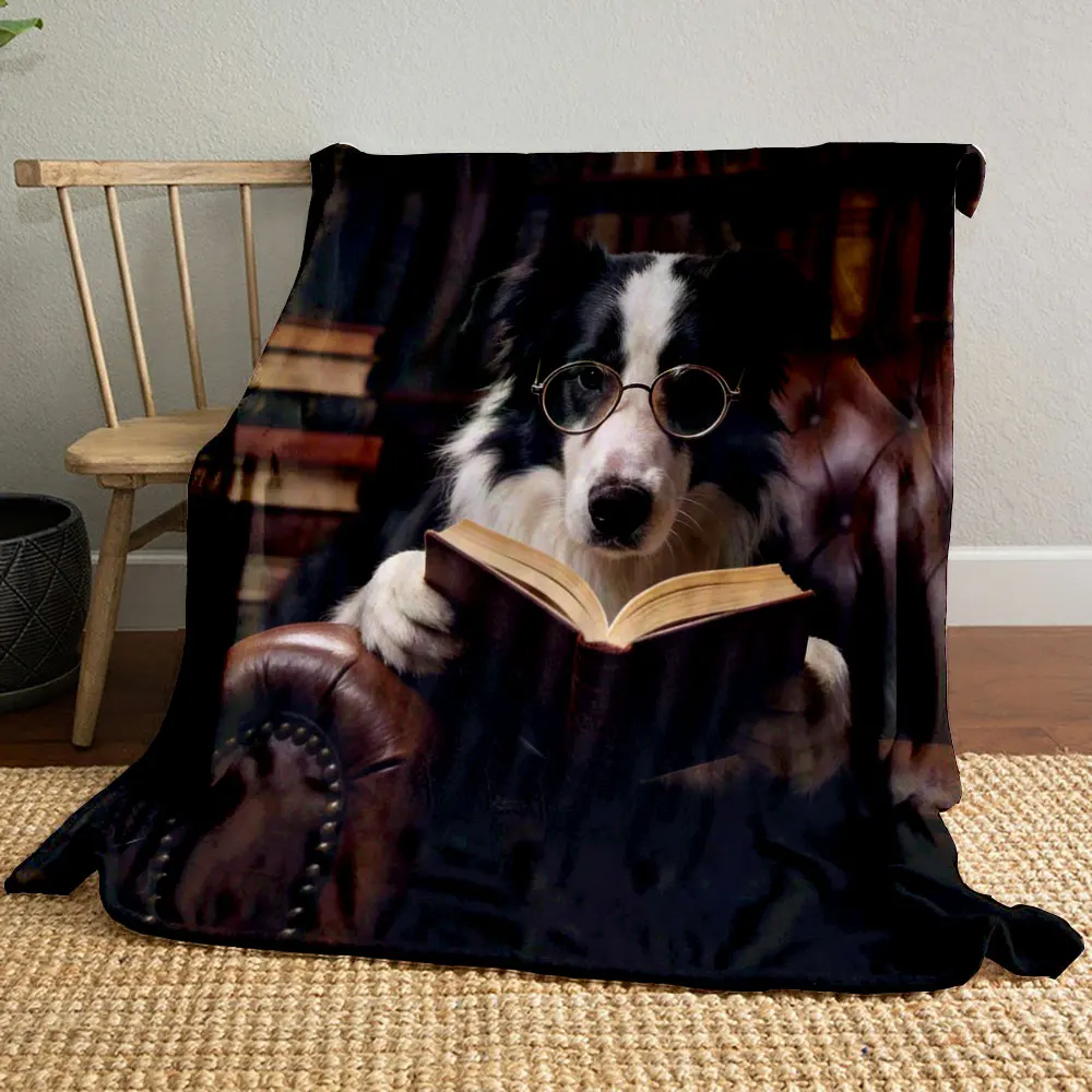New Product！Animals Seen Through Glasses Printed Blanket, All-Season Multi-Use for Nap Camping Travel Car Sofa Multi-Size