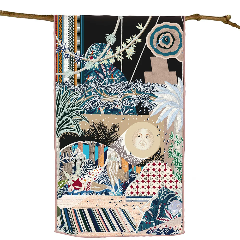 

Long Twill Scarf Luxury Shawls Scarves Hand-rollerd Edges Shawls Clothing Bag Belt Neck Decoration Lover Christmas Gifts