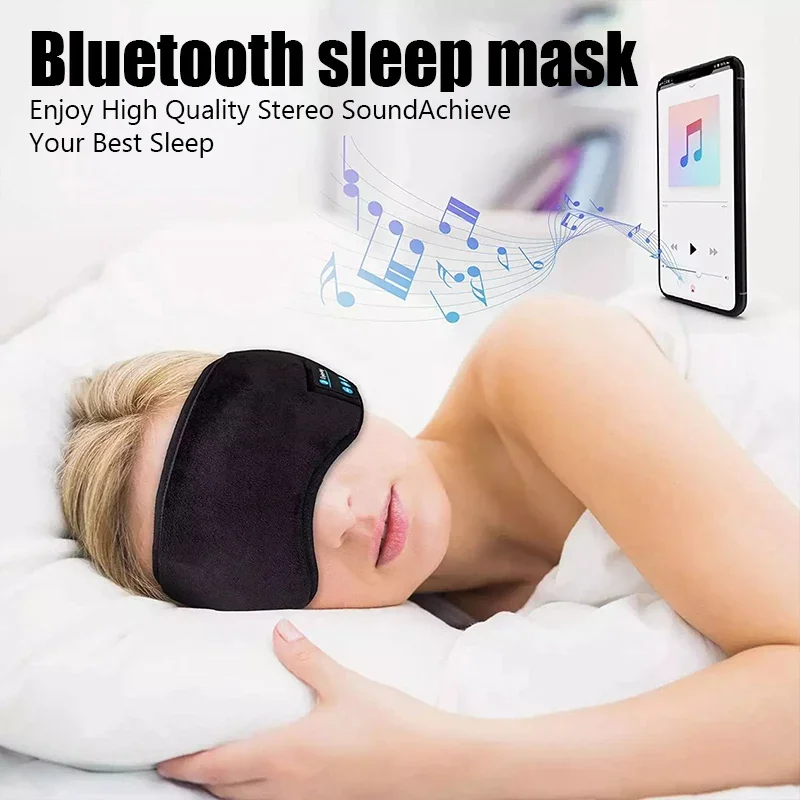 Auscultadores para dormir Bluetooth, Eye Mask Sleep Headband, Soft Elastic, Confortáveis fones de ouvido sem fio