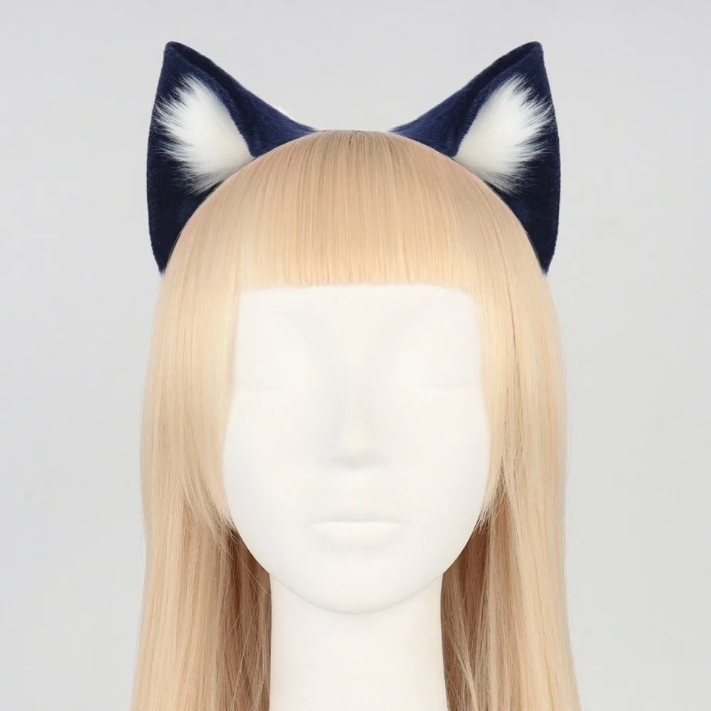 Cute Animal Cat Ears Headband Artificial Gothic Lolita Ears Headwear Reusable Furry Cosplay Headband Carnival