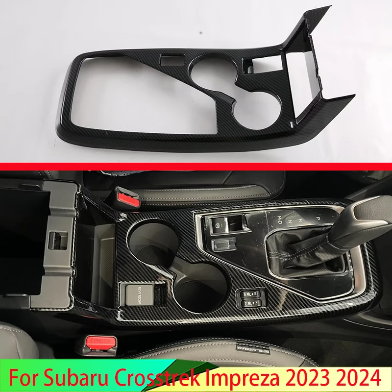 

For Subaru Crosstrek Impreza 2023 2024 Carbon Fiber Style Gear Shift Panel Center Console Cover Trim Frame Styling