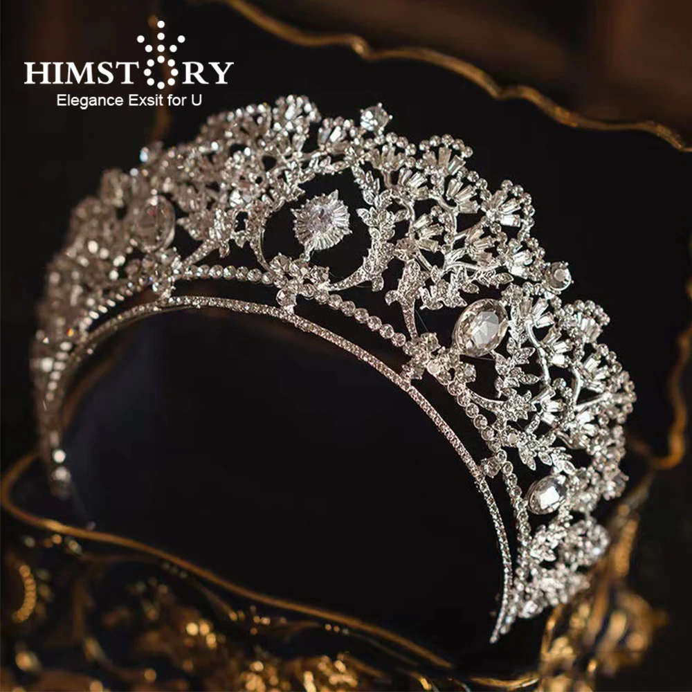 

Himstory European Zircon Cubic Hair Crown Wedding Bridal HEadpiece Accessories