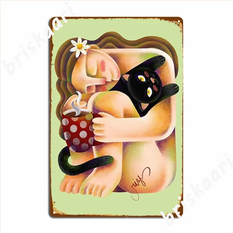Me My Cat And My Coffee Metal Sign Cinema Customize Garage Decoration Cinema Garage Tin Sign Posters