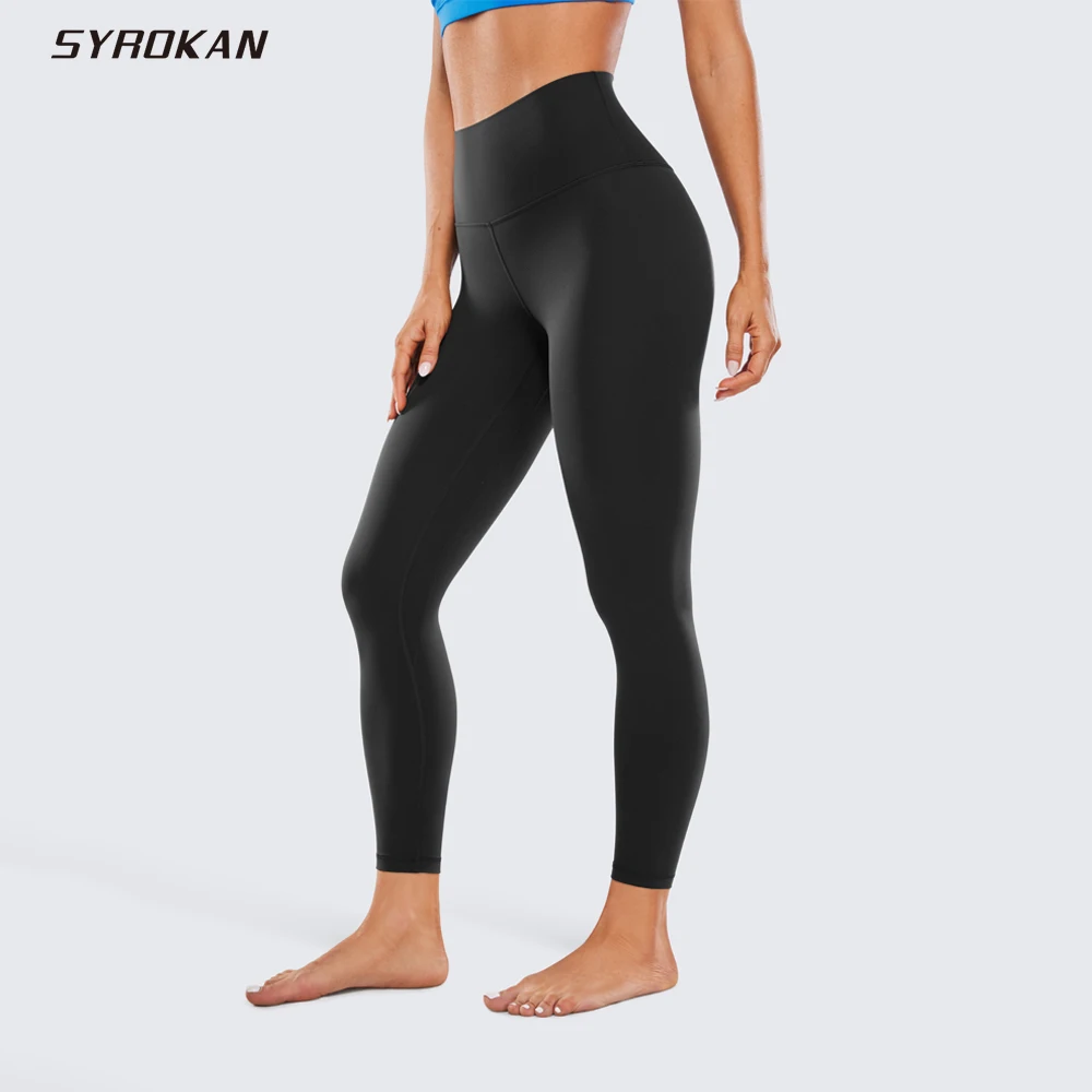 SYROKAN Women Butterluxe High Waisted Yoga Leggings 25 Inches - Buttery Soft Comfy Athletic Gym Workout Pants