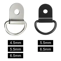 10Pcs D Shape Ring Tie Down Anchors Ring Black Pull Hook Stainless Steel Accs Lashing Ring Fit for Boats Cargo Vehicles Car RV