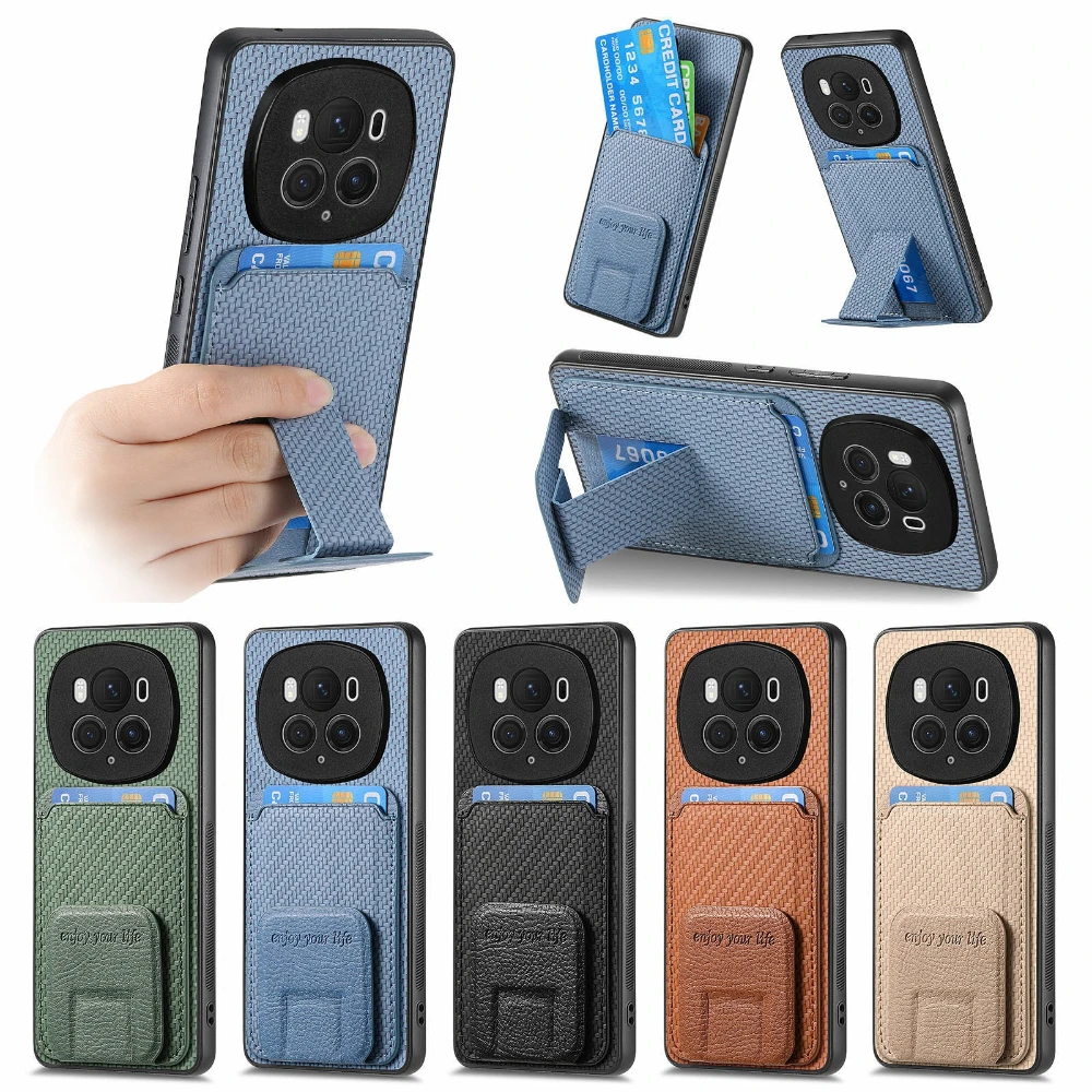 

For Huawei Mate 70 80 Pro Max Air Luxury Magnetic Card Holder Phone Case, Folding Stand Texture All-inclusive Shockproof Cover