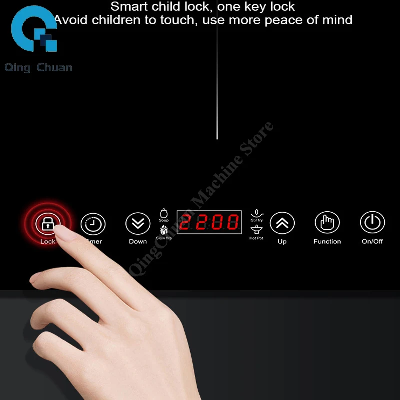 Cocina de Inducción de doble extremo para el hogar, horno doble integrado, multifuncional, de alta potencia, comercial