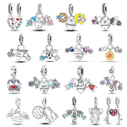 Fit Charms For Pandora Original Bracelets And 3mm Bracelets DIY Sweetheart Sister 100% 925 Silver Jewelry Making For Women Gift