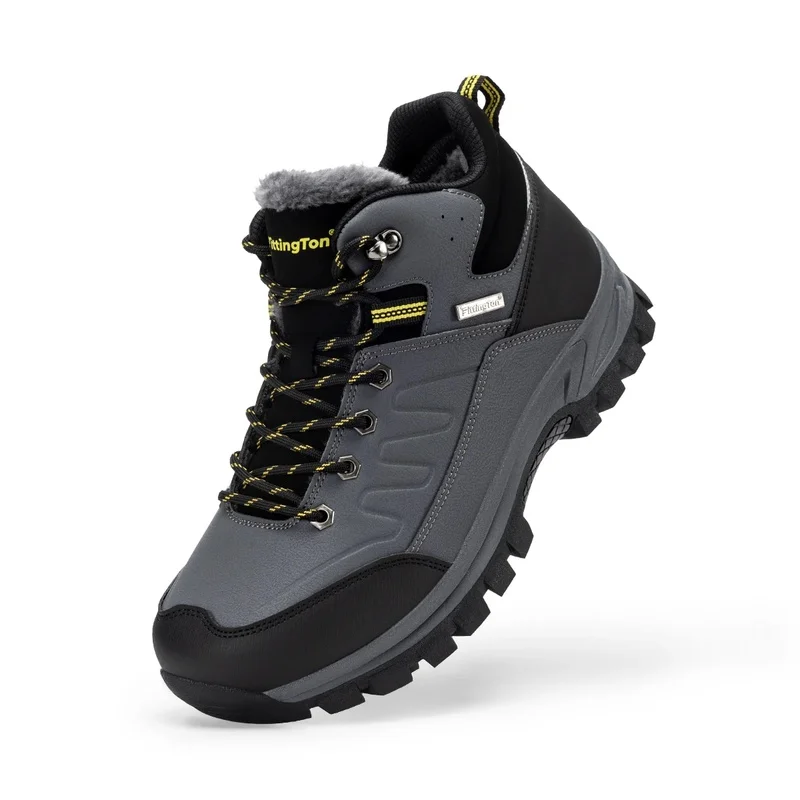 Fitville Men's Wide Snow Boots  Cold Resistant Winter Boots Thick Warm Fur Lined Lightweight Comfortable Anti‑Slip Outdoor Shoes