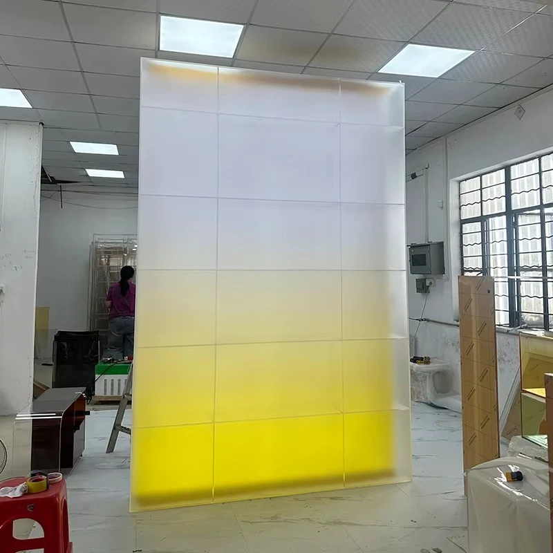 fv-Factory OEM Design Exhibition Hall Exhibition Advertisement Acrylic Display Rack Matte Led Light Acrylic Display Stand