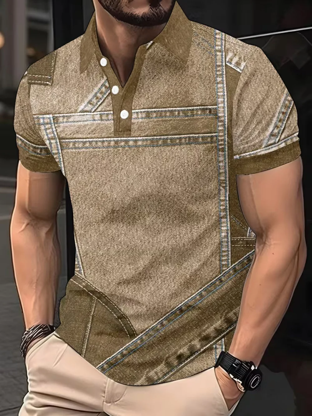 

Men's Short Sleeve Polo Shirt Summer Male Contrast Oversized Shirts Fashion Business Casual Lightweight Streetwear Men Clothing