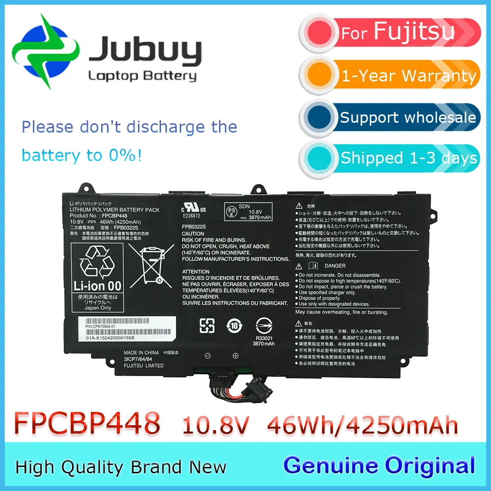 Brand FPCBP448 10.8V 46Wh Original Laptop Battery for Fujitsu Stylistic Q775 Q736 Q737 FPB0322S