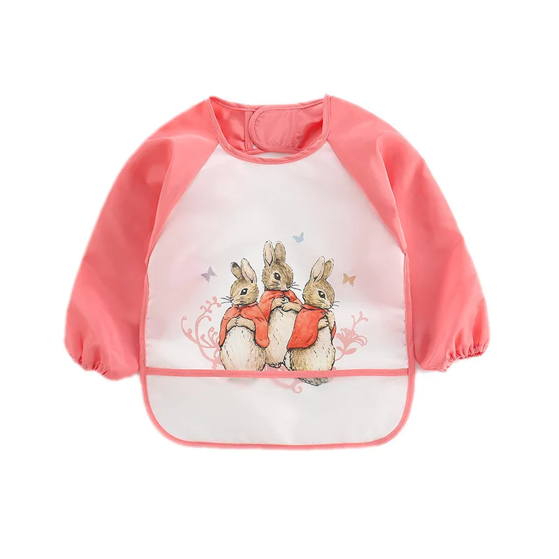 Baby Chid Boy Girls Bibs New Cute Stuff Toddler Oil Resistant Waterproof Long Sleeve Art Smock Feeding Apron