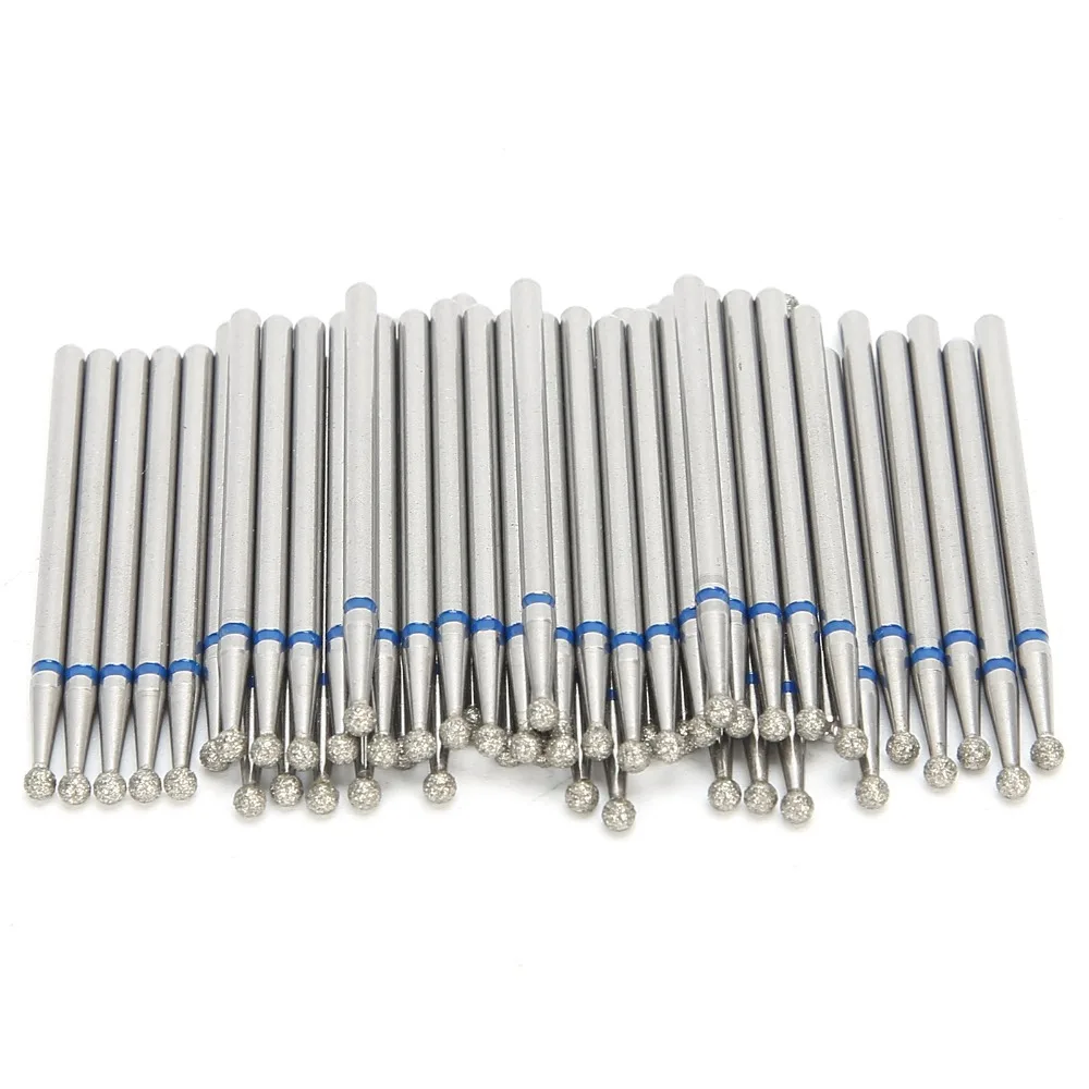 

50pcs Ball Head Spherical Nail Drill Bits Diamond Texture Replacement Accessory Cuticle Clean Drill Bits Ball Head Grinding Head