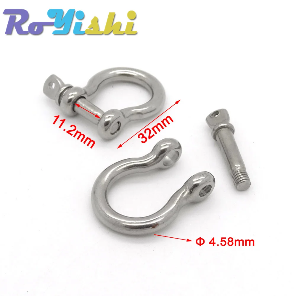 1 Pcs U/D Shape Stainless Steel Adjustable Anchor Shackle Outdoor Camping Emergency Rope Survival Paracord Bracelet Buckle