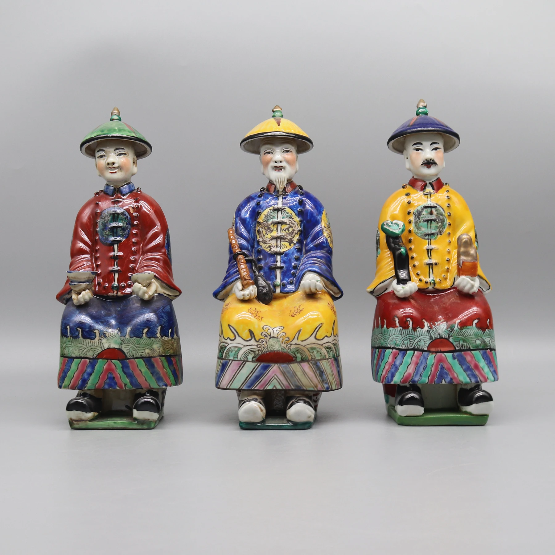 

Ceramic chinese emperor statue, Hand painted ceramic figurine, Colorful porcelain, Home decoration