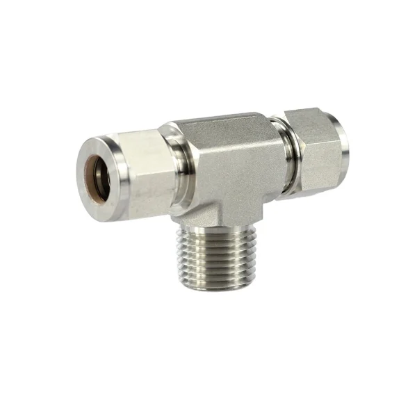 swagelok tube fittings stainless steel two ferrules twin ferrules compression equal union tee fitting