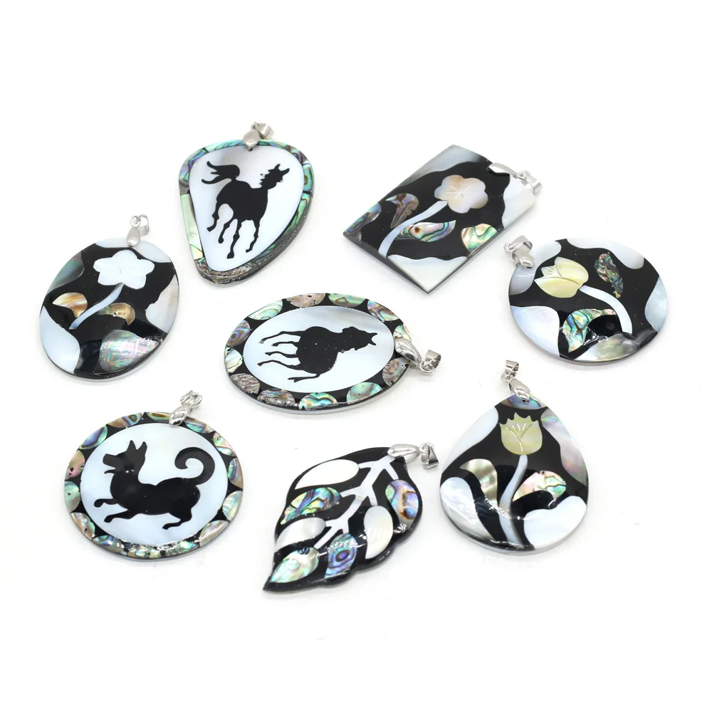 Natürliche Shell Montage Anhänger Blume Spleißen Anhänger Für Schmuck Machen DIY Halskette Armband Ohrringe Zubehör