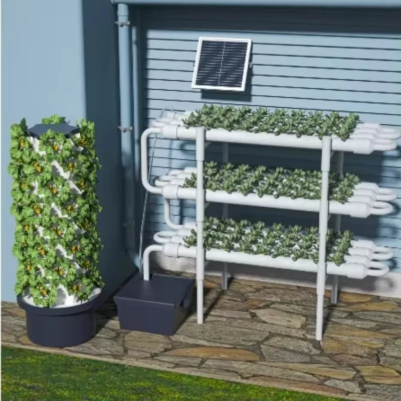 

Hydroponic Growing System Kit -Indoor Garden And Outdoor Garden Kit, Hydroponic Vegetable Tower,48 Pods,with Pump System,White