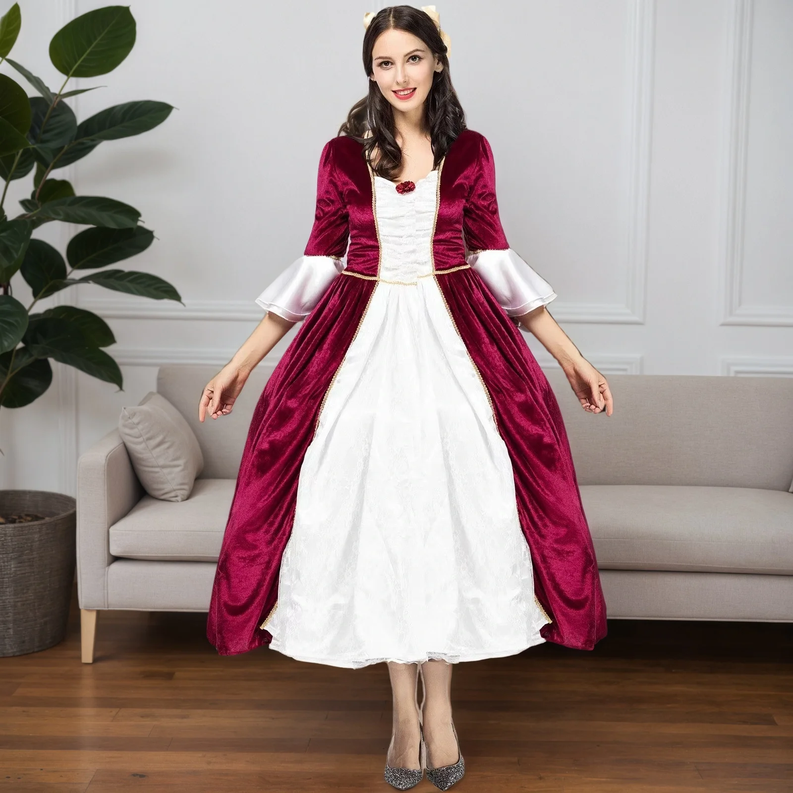 

Halloween Cosplay European Medieval Palace Royal Witch Clothes Princess Costume Gothic Noble Robe Women's Retro Party Dress Suit