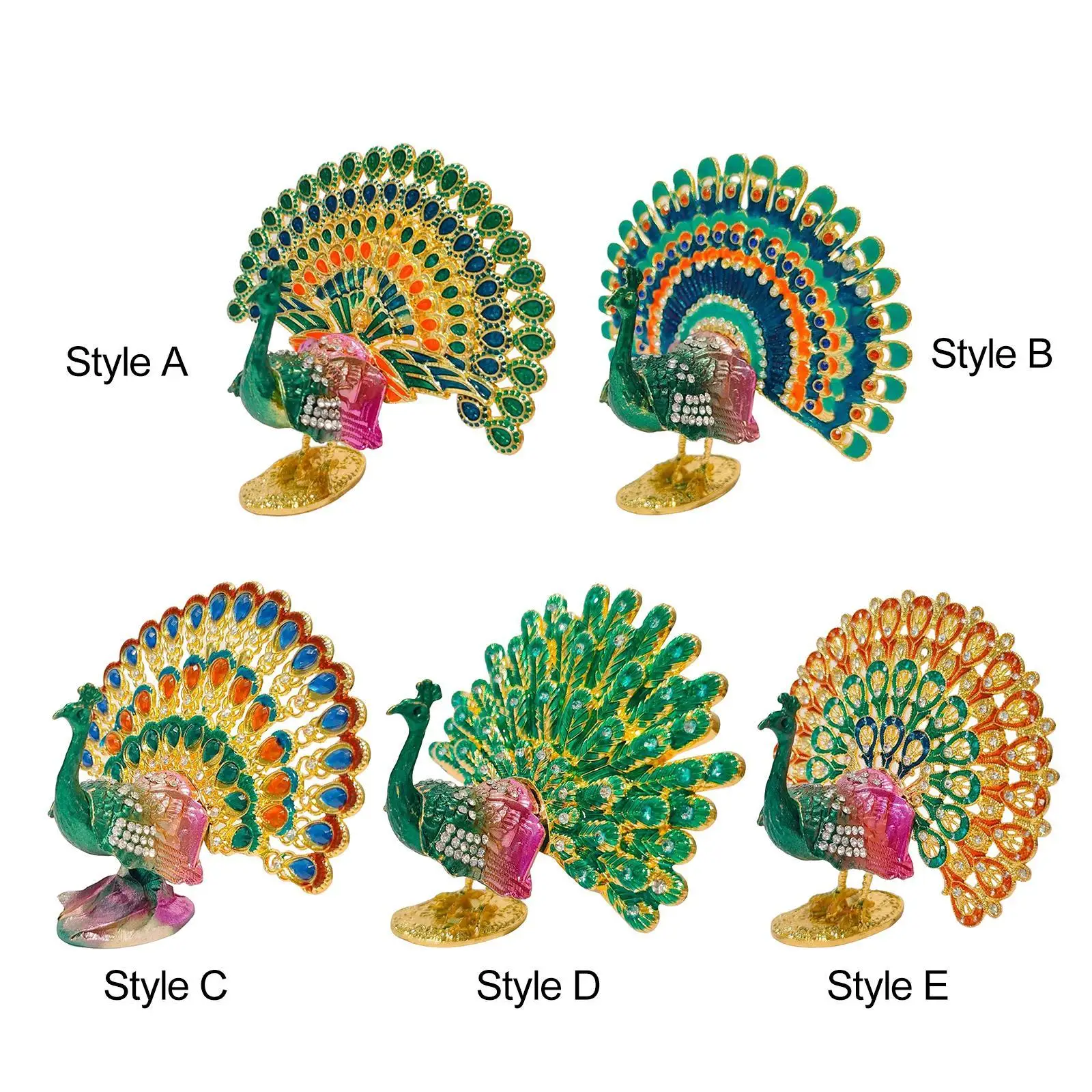 

Mini Peacock Statue Modern Housewarming Gift Home Furnishing Crafts Animal