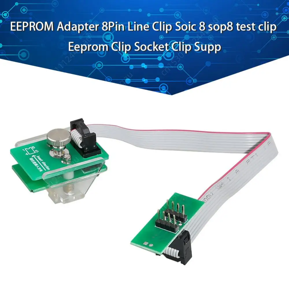 EEPROM Adapter SOIC 8 SOP8 Test Clip 8PIN EEPROM Soic 8 Line Clip Anti-theft Data Reading Adapter Support for IProg/Orange/XPROG