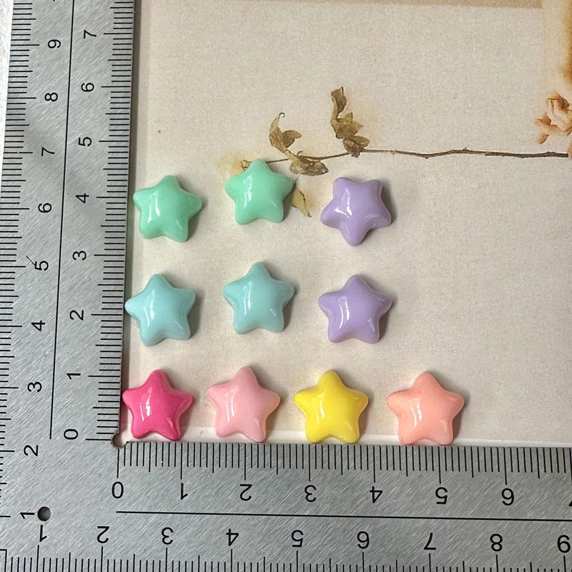 30pcs Candy Color Star Acrylic Patch Resin Cabochons for Diy Phone Case Hair Clip Hair Accessories Jewelry Findings Decorations