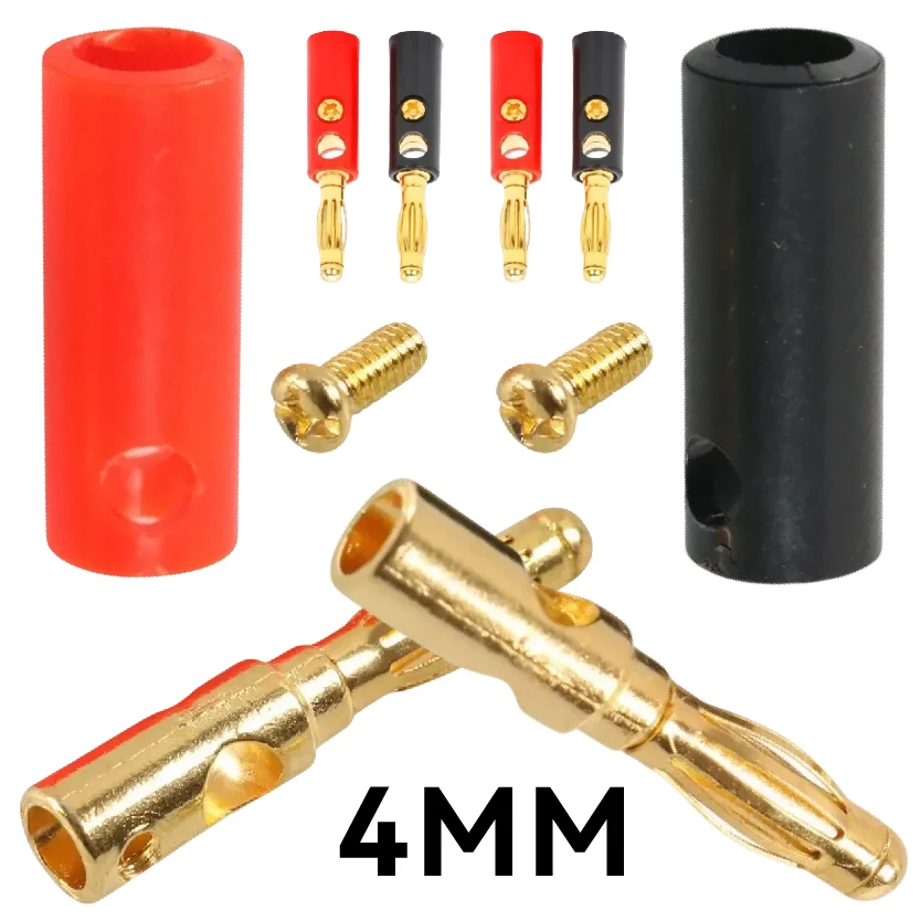 Banana Connector 4MM Gold-plating Lantern Plug Adapter  for Audio Video Speaker Cable Terminal
