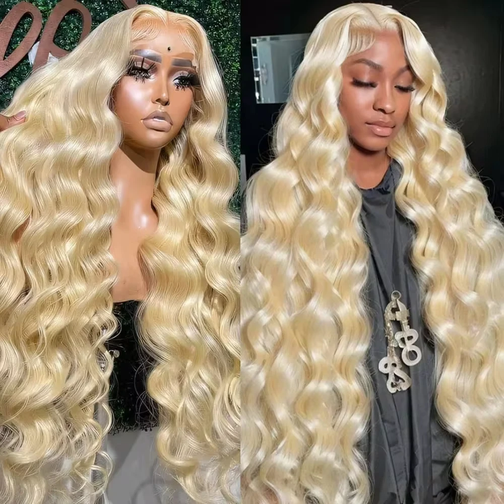 13x4 13x6 HD Transparent Blonde Body Wave Lace Front Human Hair Wigs For Women 38 Inch Brazilian 613 Lace Frontal Wig PrePlucked